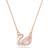 Swarovski Rose Gold-Tone Crystal Swan Pendant Necklace, 14-7/8" 2" extender Pink Pink