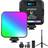 Andoer W64RGB Pocket RGB Video Kit Video Conference CRI95 2500K-9000K Dimmable 20 Effects Magnetic Backside with Desktop Tripod Flexible Ballhead Phone Holder Computer Clip for Vl