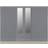 SECONIQUE Nevada Grey Gloss/Light Oak Wardrobe 230x182.5cm