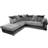 Furniture 786 Dino Black/Grey Sofa 235cm