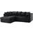 B&Q New Luxor Corner Black Sofa 212cm 3 Seater