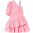 Twinset One-Shoulder Poplin Dress - Shocking Pink