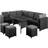 Life Interiors Corner 9-Seater Outdoor Lounge Set, 1 Table incl. 2 Sofas
