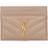 Saint Laurent Monogram Quilted Leather Card Case - Dark Beige/Gold