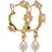 Ami Paris Pendant Hoops Large - Gold/Pearls/Transparent
