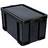 Really Useful Boxes Plastic Solid Black Storage Box 84L