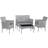 House of Home KD Outdoor Lounge Set, 1 Table incl. 2 Chairs & 1 Sofas