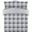 Brentfords Check Teddy Duvet Cover Silver, Grey (198x137cm)