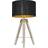 ValueLights Modern Distressed Black/Gold Table Lamp 63cm