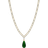 Jon Richard Pear Drop Collar Necklace - Gold/Emerald/Transparent