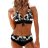 Onbuy Sexy Stripe Two Piece Bikini Set - Black