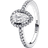 Pandora Sparkling Pear Halo Ring - Silver/Transparent