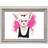Happy Larry Arctic Fox Bow Pink Glasses White Framed Art 84.1x59.7cm