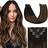 YoungSee Clip in Hair Extensions 14 inch #2/2/6 Hot Brown Balayage 7-pack