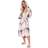 Dreamscene Check Hooded Dressing Gown Fleece Bathrobe Unisex - Blush Pink