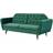 B&Q Velvet Fabric Dark Green Sofa 19.8cm 3 Seater