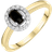 Whitby Jet Cluster Ring - Gold/Black/Diamond