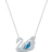 Swarovski Dancing Swan Necklace - Silver/Blue/Transparent
