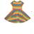 Frugi Spring Skater Dress - Camper Blue Rainbow Stripe (DRS228)
