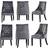 P&N Homewares Upholstered Accent Grey Kitchen Chair 94cm 6pcs