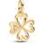 Pandora Me Heart Four Leaf Clover Medallion Charm - Gold/Transparent