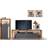 MCA Furniture Living Room Walls Natural/Grey TV Bench 40x200cm 4pcs