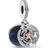 Pandora Two Tone Shooting Star Double Dangle Charm - Silver/Rose Gold/Blue/Transparent