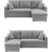 Sweeek Reversible Corner Light Grey Sofa 219cm 3 Seater