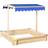 OutSunny Wooden Cabana Sandbox with Bench Canopy