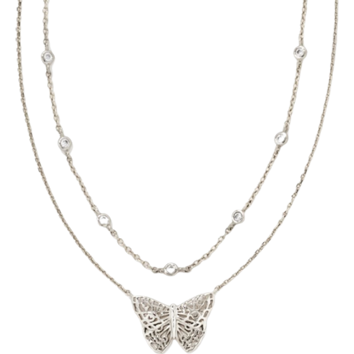 Kendra Scott Hadley Butterfly Multi Strand Necklace - Silver