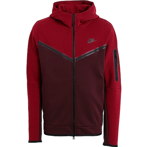 Nike Men's Sportswear Tech Fleece Hoodie - Team Red/Burgundy Crush ...