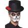Smiffys Day of the Dead Top Hat Black with Roses