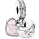 Pandora Always There Heart Dangle Charm Pendant - Silver/Pink/Transparent