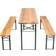 tectake Table & Bench Sets Patio Dining Set, 1 Table incl. 2 Sofas