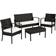 tectake Sparta Outdoor Lounge Set, 1 Table incl. 2 Chairs & 1 Sofas