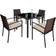 tectake Garden furniture set Meran 4+1 Patio Dining Set, 1 Table incl. 4 Chairs