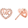 Michael Kors Precious Pavé Heart Logo Earrings - Rose Gold/Transparent