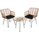 tectake Molfetta Bistro Set, 1 Table incl. 2 Chairs