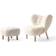&Tradition Little Petra VB1 Sheepskin with Footstool Armchair 75cm
