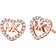 Michael Kors Precious Pavé Heart Logo Earrings - Rose Gold/Transparent