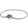 Pandora Moments Family Tree Heart Clasp Snake Chain Bracelet - Silver/Transparent