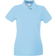 Universal Textiles Women's Fitted Short Sleeve Casual Polo Shirt - Light Blue