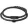 HUGO BOSS Leather & Chain Bracelet - Black