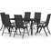 vidaXL 3070635 Patio Dining Set, 1 Table incl. 6 Chairs