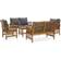 vidaXL 3057973 Outdoor Lounge Set, 1 Table incl. 2 Chairs & 2 Sofas