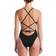 Nike Hydrastrong Lace Up Tie Back Swimsuit - Black