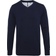 ASQUITH & FOX Cotton Blend V-Neck Sweater - French Navy