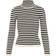 Pieces Knitted Pullover - Black/Stripes with Birch Stripes
