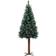 vidaXL Narrow Plastic Spruce with Real Wood & Cones White Snow Christmas Tree 180cm