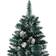 vidaXL Narrow Plastic Spruce with Real Wood & Cones White Snow Christmas Tree 180cm
